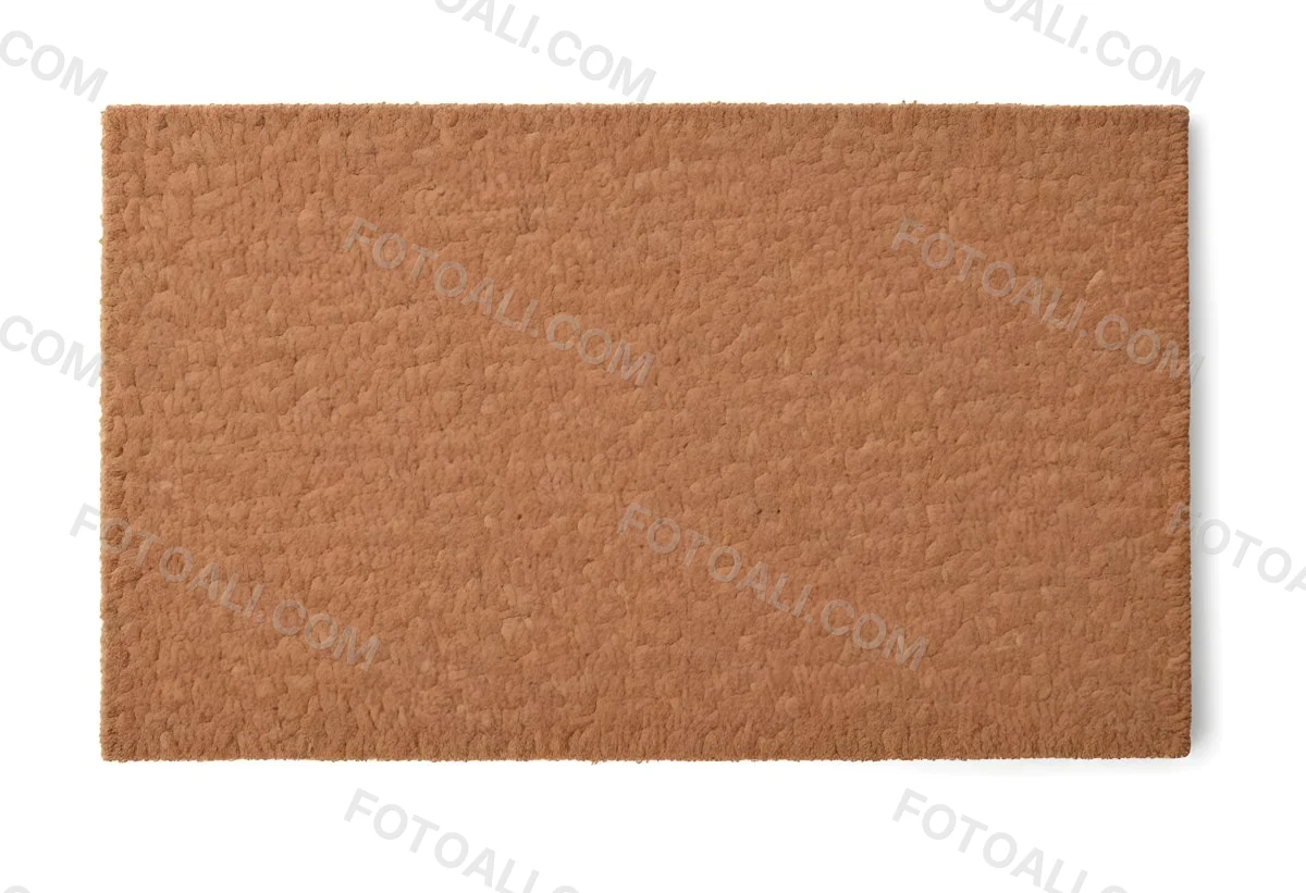 A Rectangular Coir Doormat With A Rough Fibrous Texture Showcasing A Natural Brown Color Placed On A White Surface 1 068c