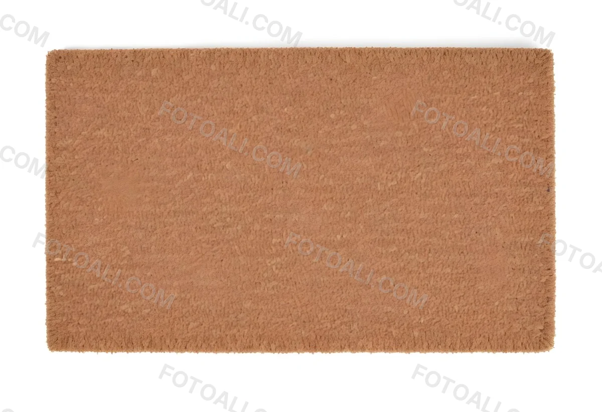 A Rectangular Coir Doormat With A Rough Fibrous Texture Showcasing A Natural Brown Color Placed On A White Surface 22 1f1e