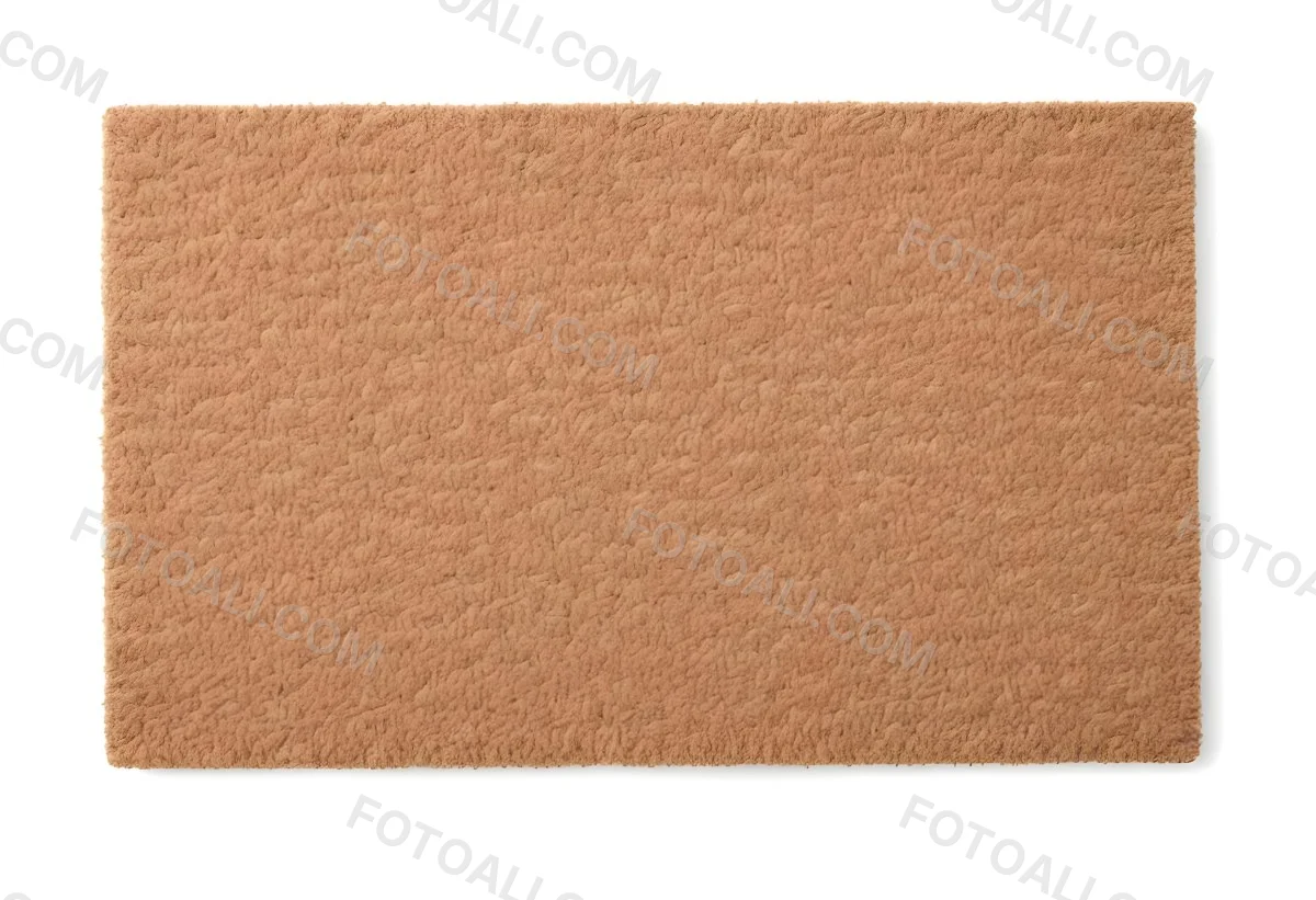 A Rectangular Coir Doormat With A Rough Fibrous Texture Showcasing A Natural Brown Color Placed On A White Surface 28 Fa68
