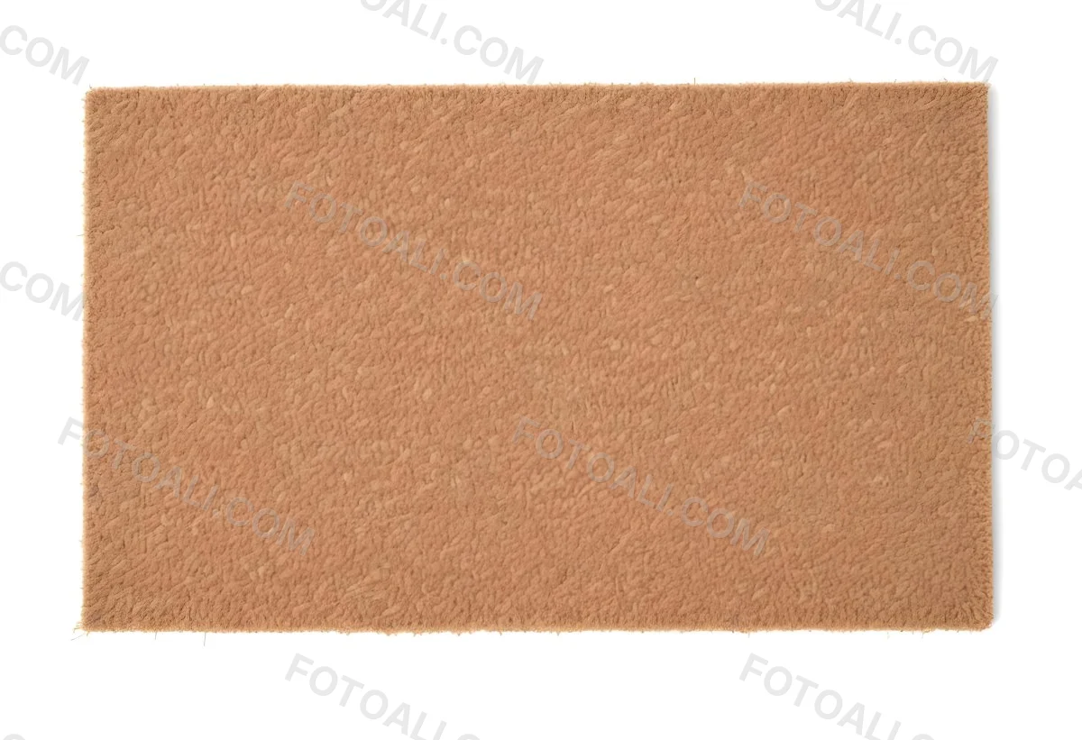 A Rectangular Coir Doormat With A Rough Fibrous Texture Showcasing A Natural Brown Color Placed On A White Surface 32 B24c