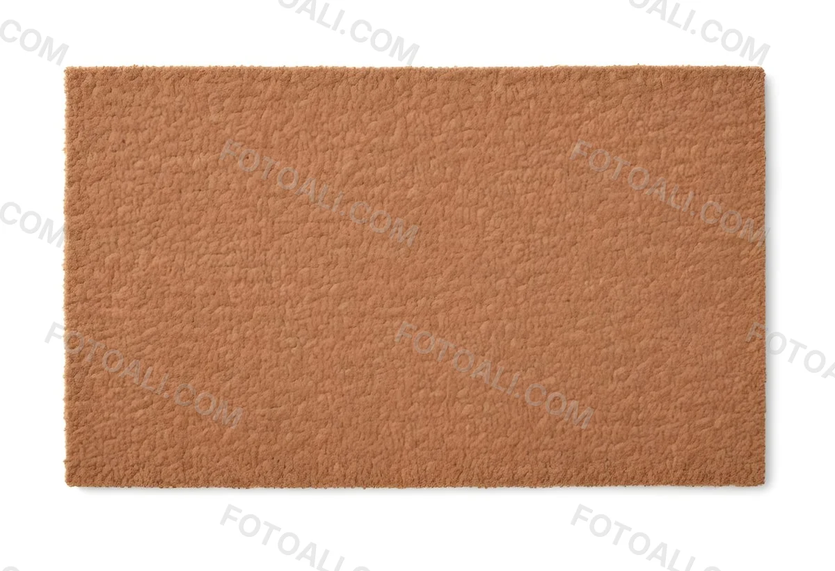 A Rectangular Coir Doormat With A Rough Fibrous Texture Showcasing A Natural Brown Color Placed On A White Surface 35 B33f