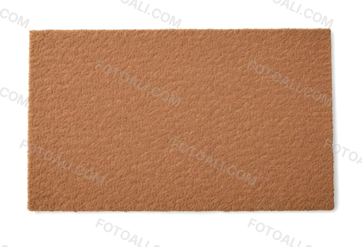 A Rectangular Coir Doormat With A Rough Fibrous Texture Showcasing A Natural Brown Color Placed On A White Surface 38 9bc5