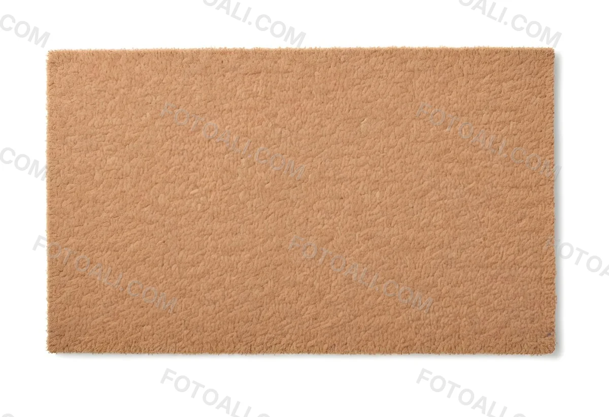A Rectangular Coir Doormat With A Rough Fibrous Texture Showcasing A Natural Brown Color Placed On A White Surface 4 C4b8