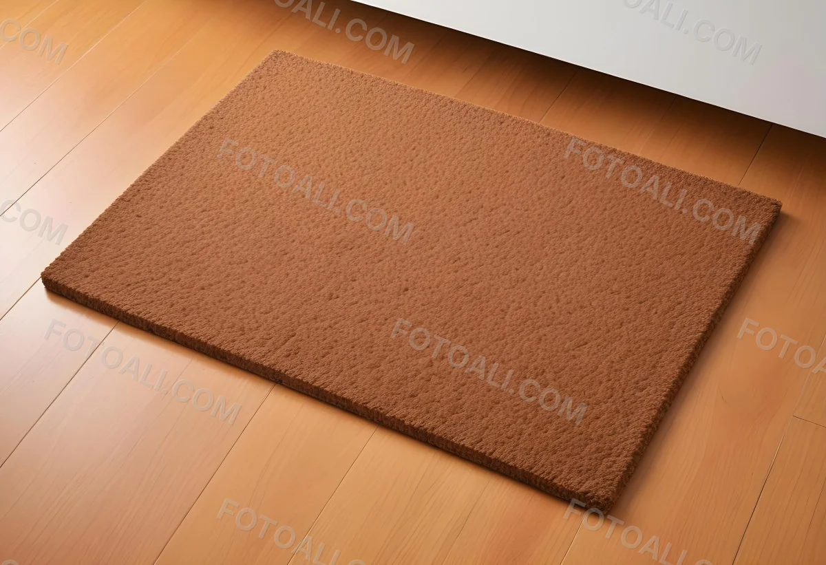 A Rectangular Coir Doormat With A Rough Fibrous Texture Showcasing A Natural Brown Color Placed On A White Surface 9 D39e