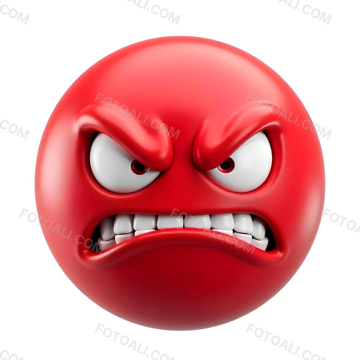 A Red Angry Emoji With White Teeth And Red Eyes On A Red Background 16 1d2b
