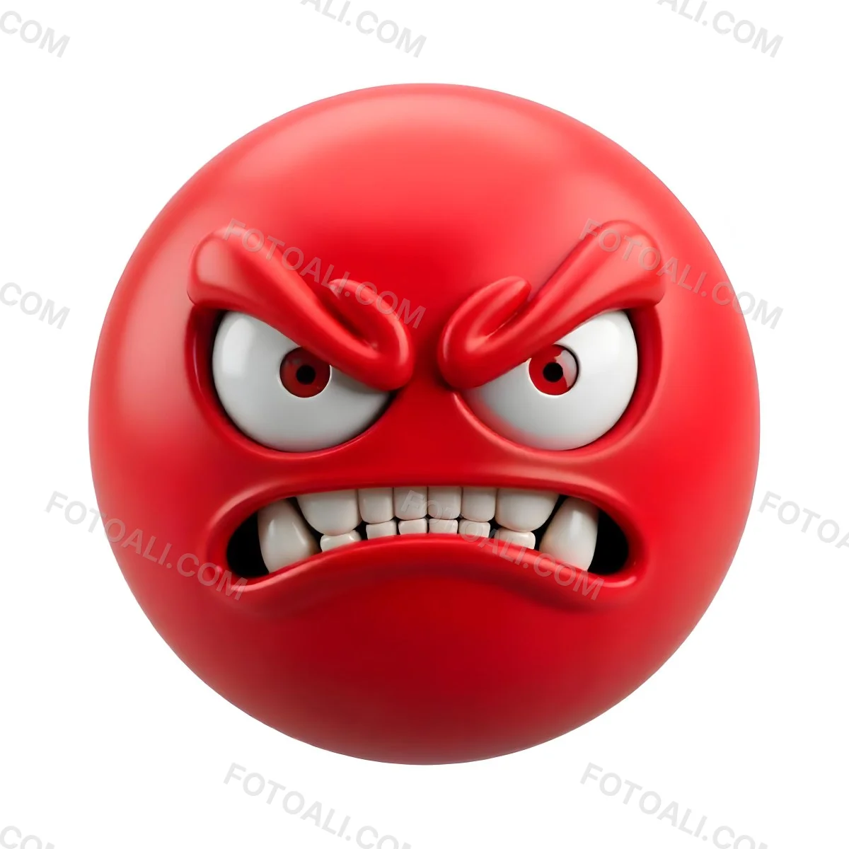 A Red Angry Emoji With White Teeth And Red Eyes On A Red Background 2 2d40