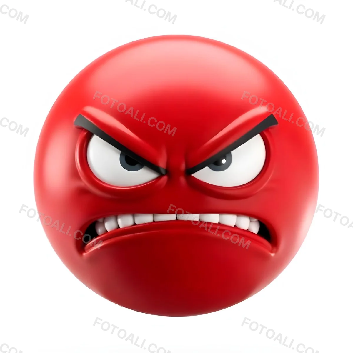 A Red Angry Emoji With White Teeth And Red Eyes On A Red Background 3 7654