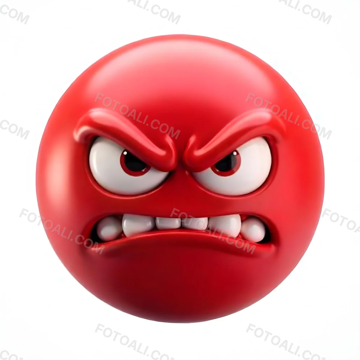 A Red Angry Emoji With White Teeth And Red Eyes On A Red Background 4 6592