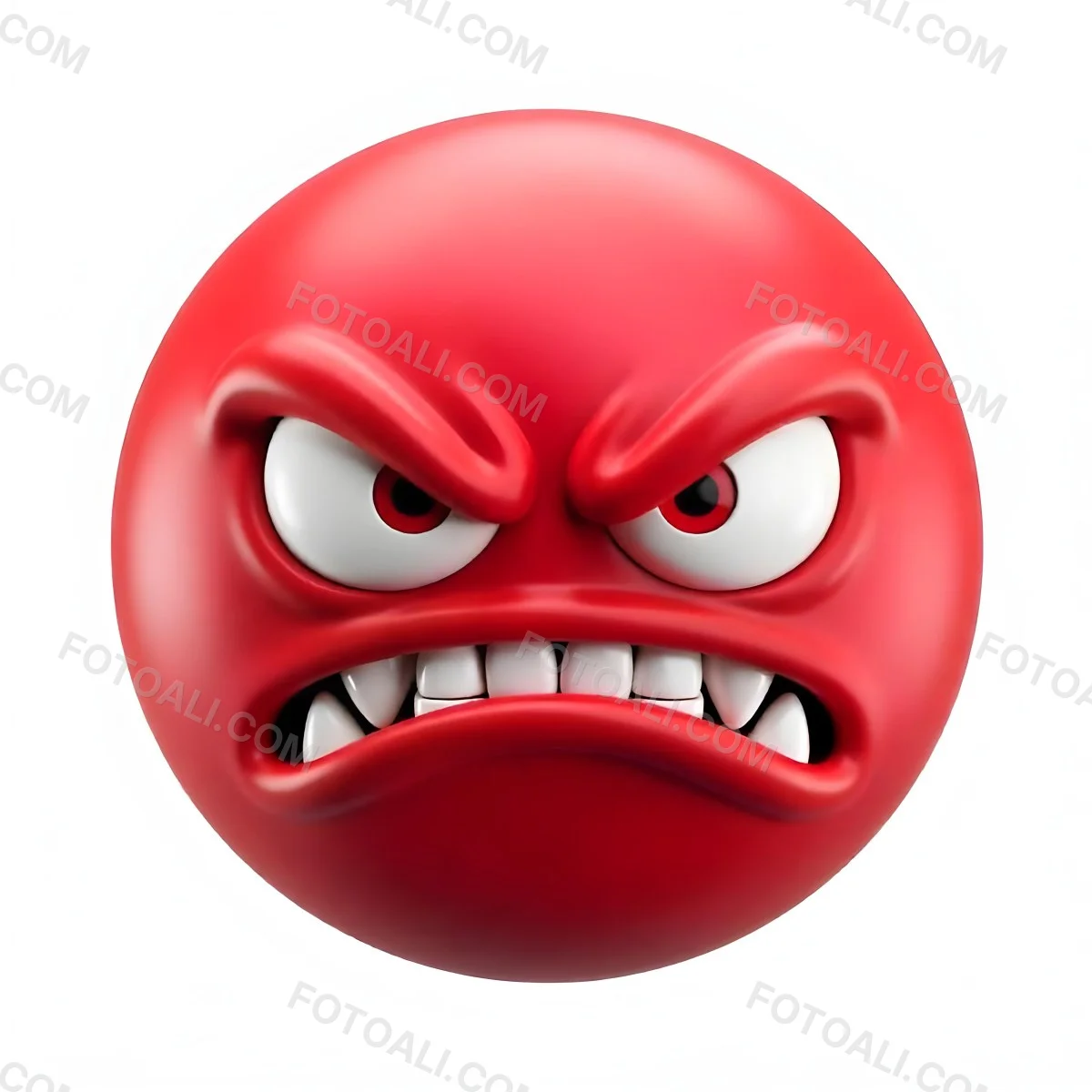 A Red Angry Emoji With White Teeth And Red Eyes On A Red Background 6 6ef6