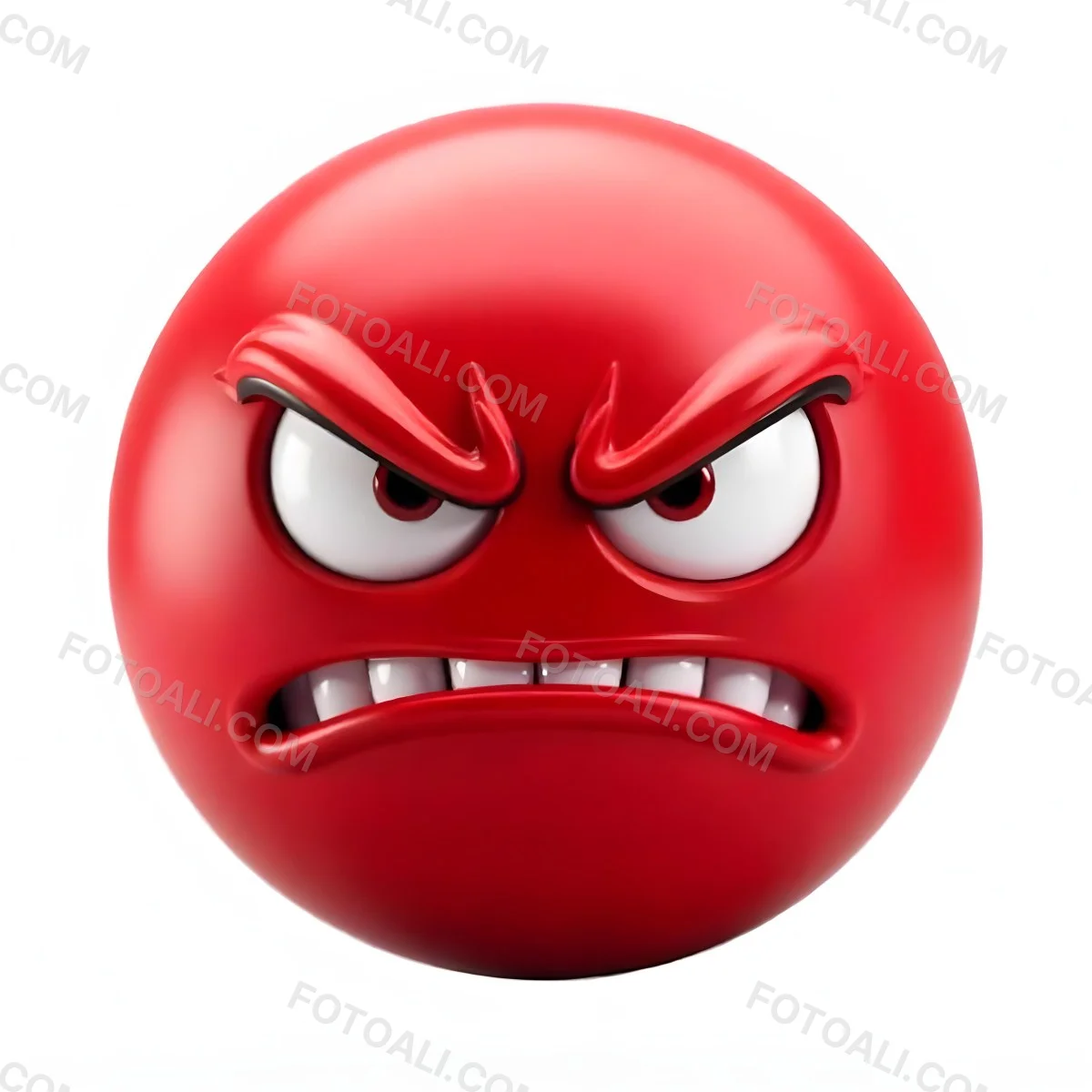 A Red Angry Emoji With White Teeth And Red Eyes On A Red Background 7 7543