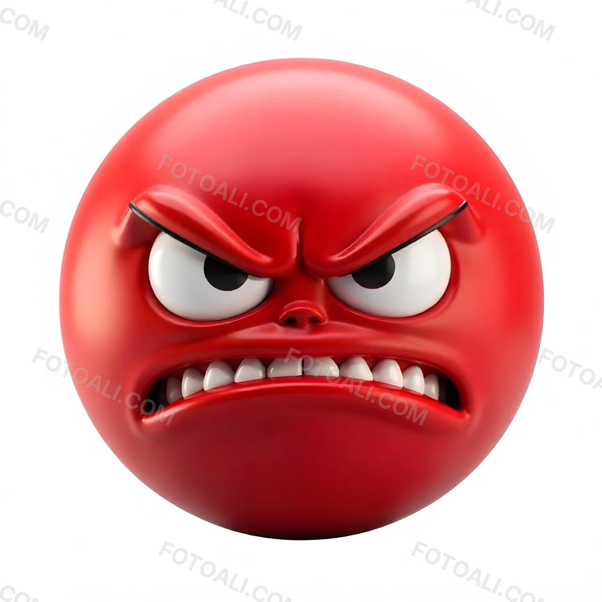 A Red Angry Emoji With White Teeth And Red Eyes On A Red Background 8 8969