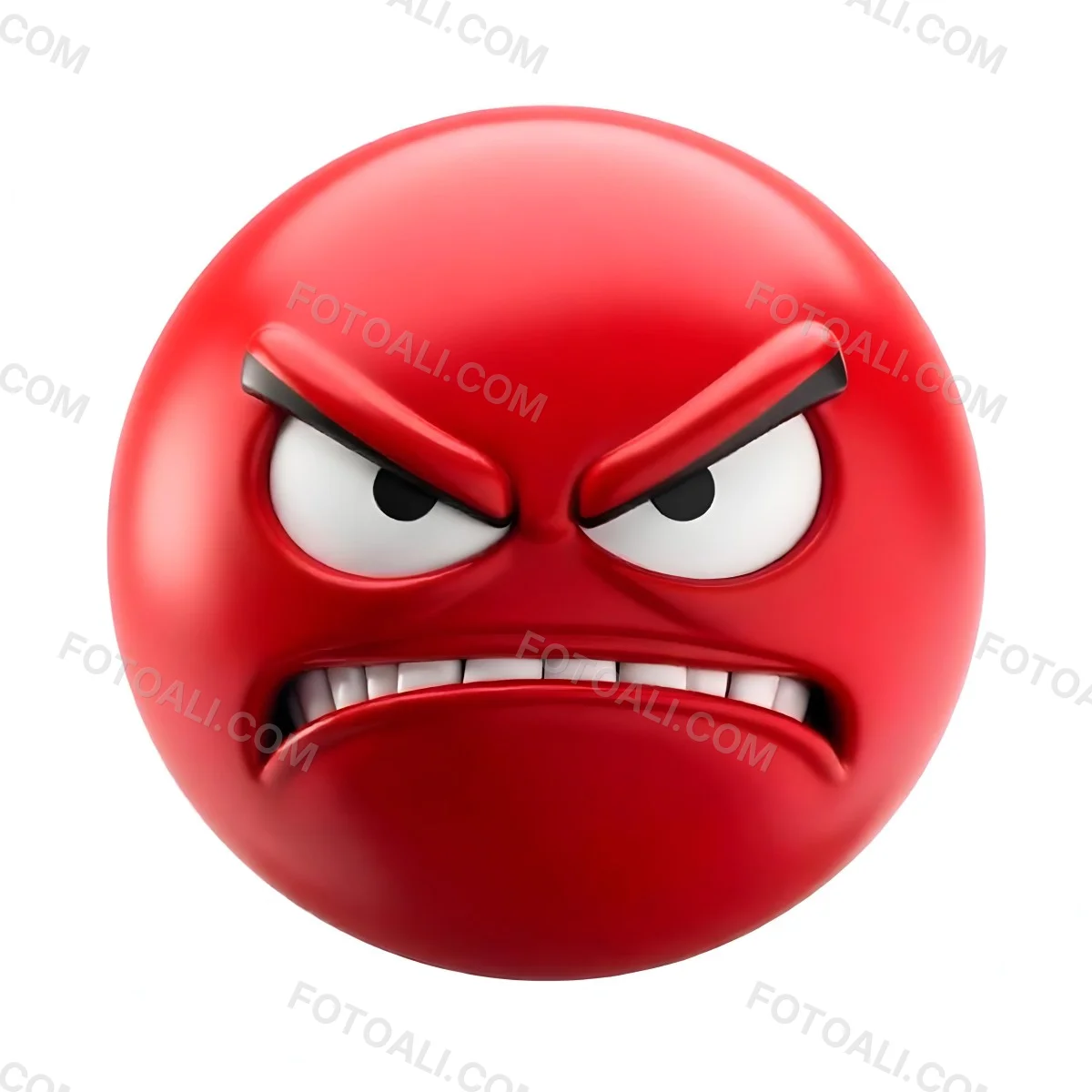 A Red Angry Emoji With White Teeth And Red Eyes On A Red Background 9 A0e6