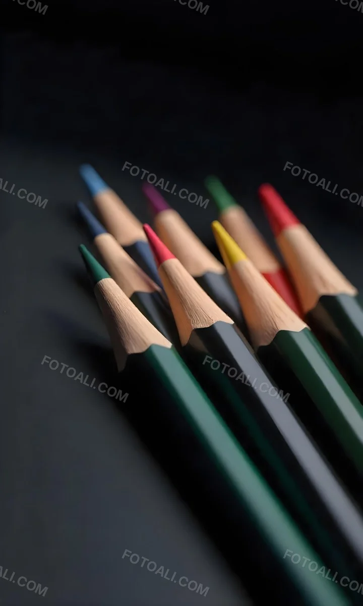A Set Of Colored Pencils With Different Colors Arranged In A Row With A Dark Background And Soft Lighting Creating A Visually Appealing Composition 16 2d6b