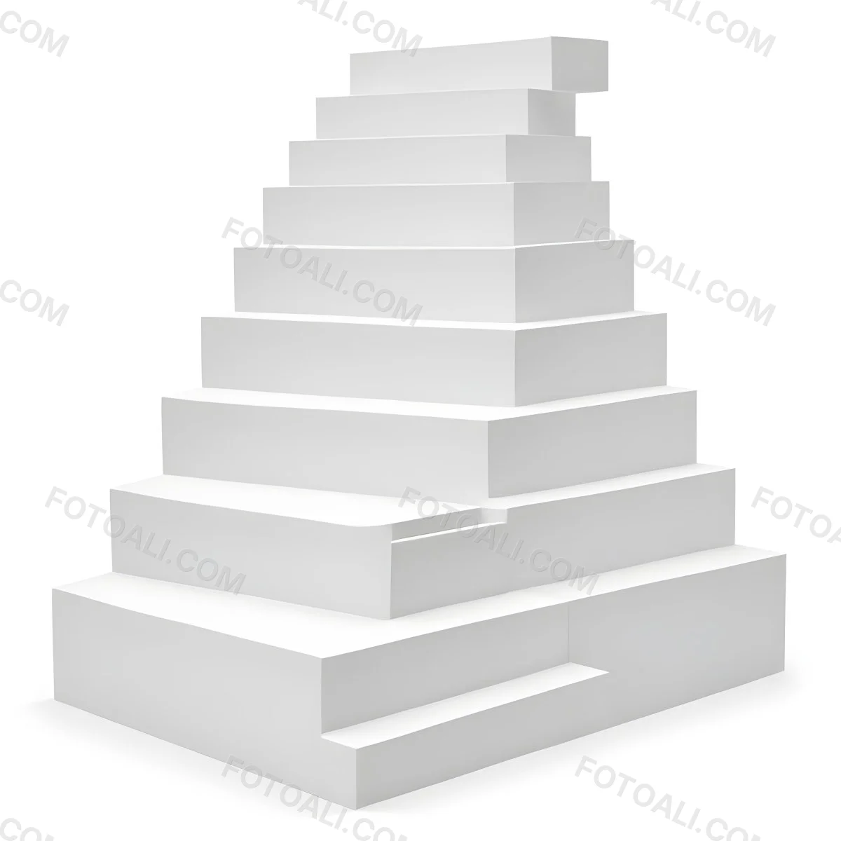 A Set Of White Rectangular Steps Or Stairs Arranged In A Pyramid Shape 20 5e11