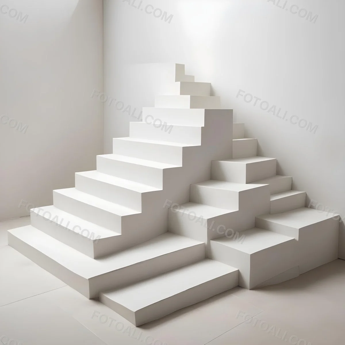 A Set Of White Rectangular Steps Or Stairs Arranged In A Pyramid Shape 26 9d3e