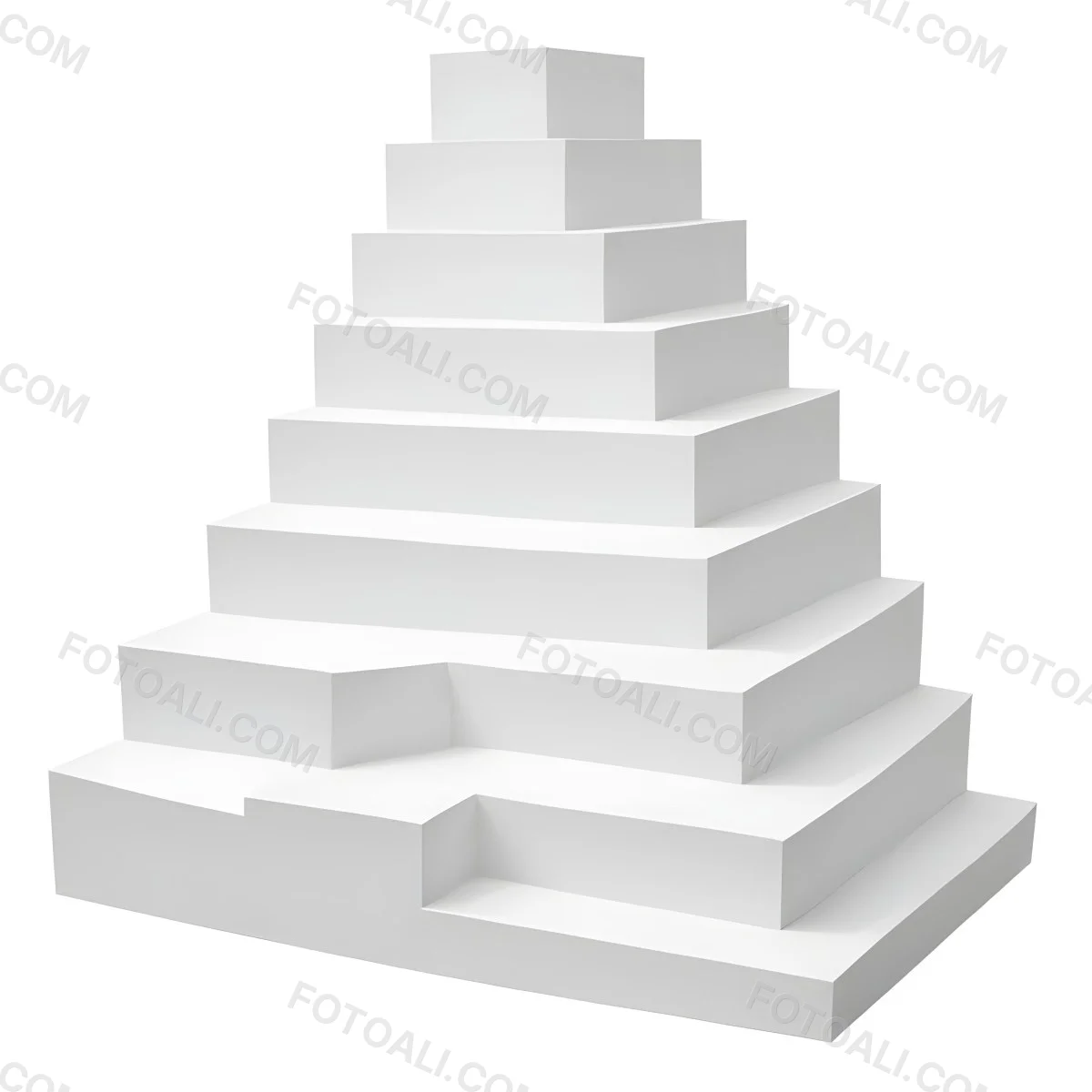 A Set Of White Rectangular Steps Or Stairs Arranged In A Pyramid Shape 7 B2bb