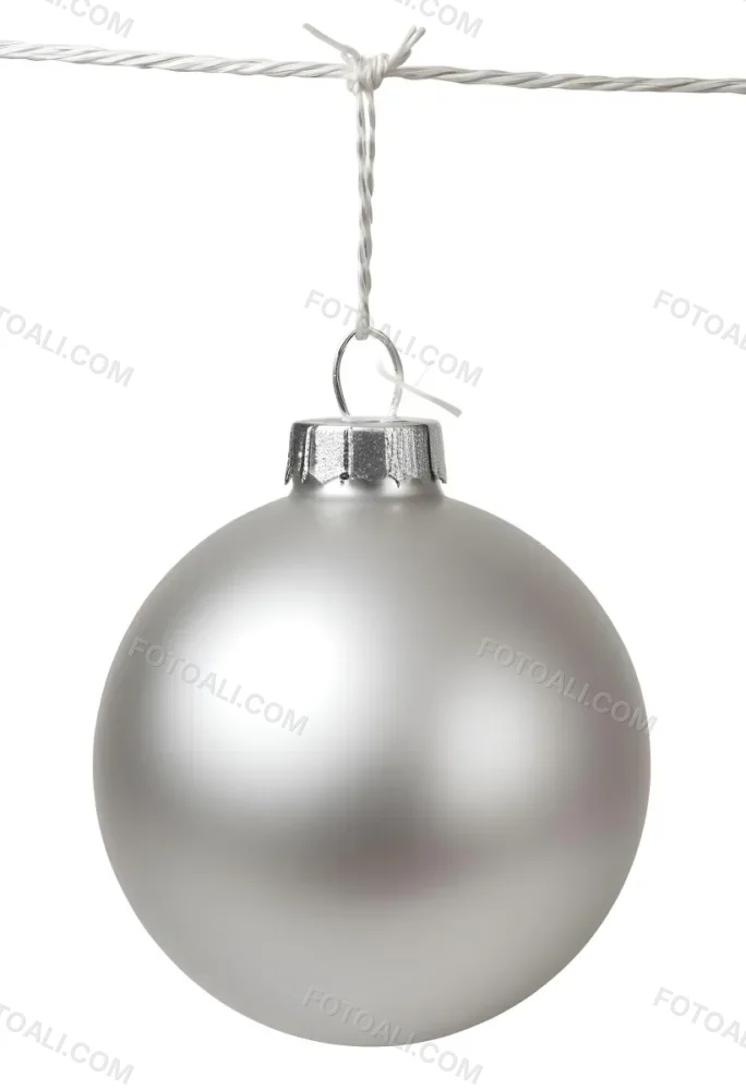 A Silver Christmas Ball Ornament With A White Top And A White String Isolated On A Golden Background 4 5feb