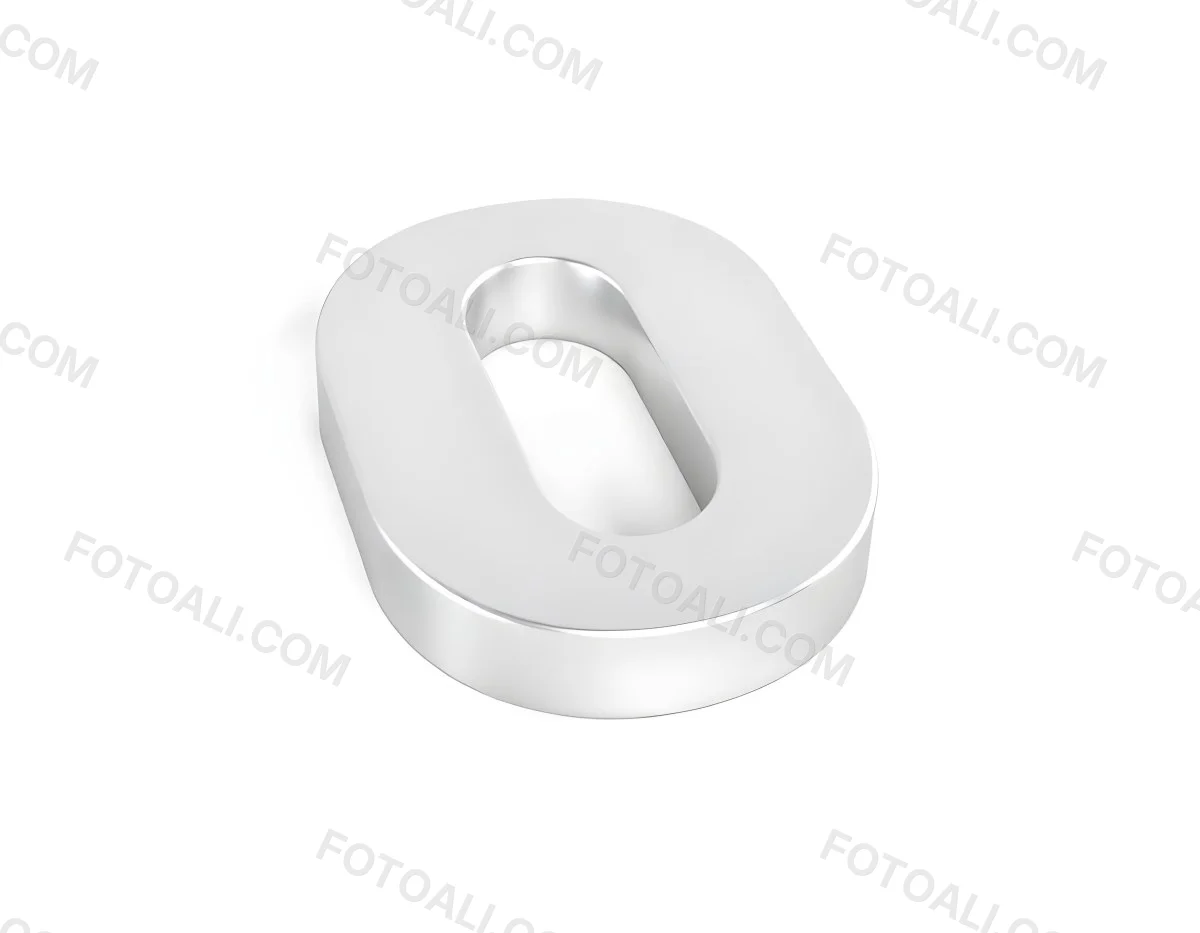 A Silver Number Zero With A Metallic Texture Casting A Soft Shadow On A Plain White Background Minimalist Design Soft Lighting 17 885b
