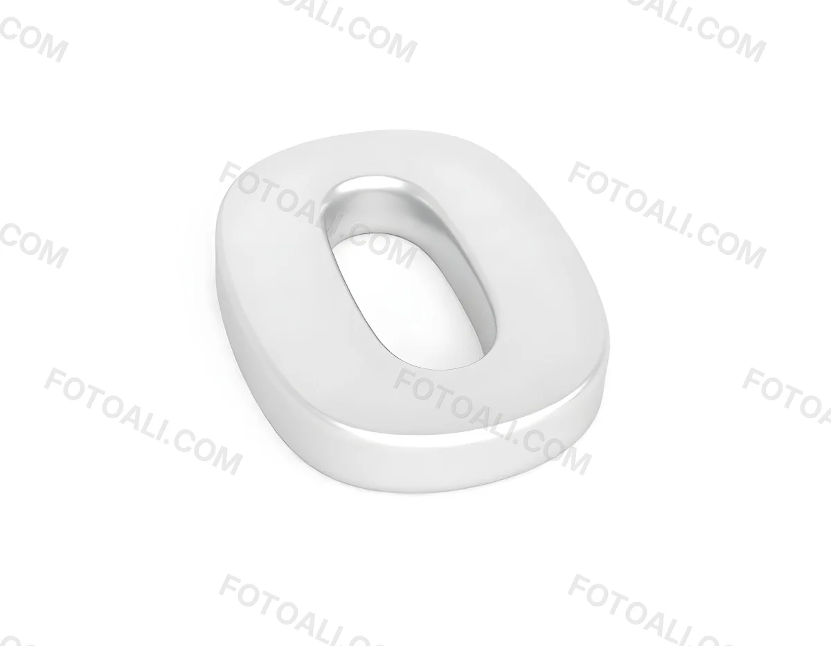 A Silver Number Zero With A Metallic Texture Casting A Soft Shadow On A Plain White Background Minimalist Design Soft Lighting 5 8c56