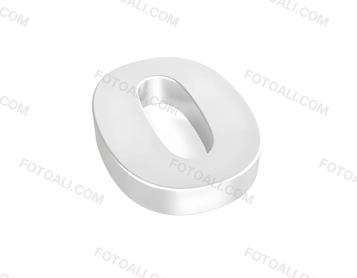 A Silver Number Zero With A Metallic Texture Casting A Soft Shadow On A Plain White Background Minimalist Design Soft Lighting 9 265f