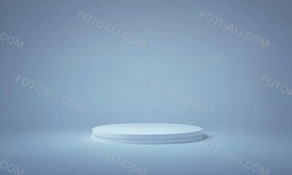 A Silver Podium With A Glass Circle Behind It Light Blue Background Minimalist Design Soft Lighting Clean And Modern Aesthetic Product Display Elegant Presentation 37 9958