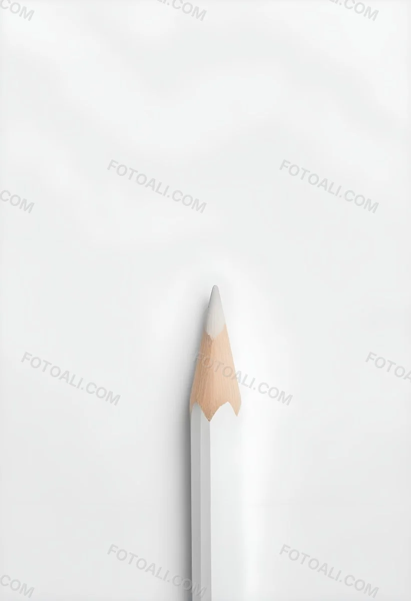 A Single White Pencil On A Plain White Background 1 D507