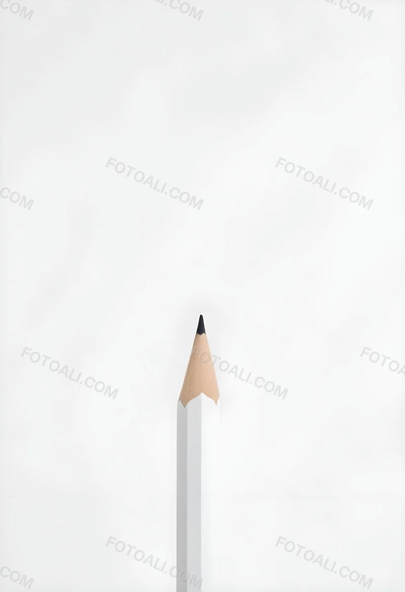 A Single White Pencil On A Plain White Background 10 A8a8
