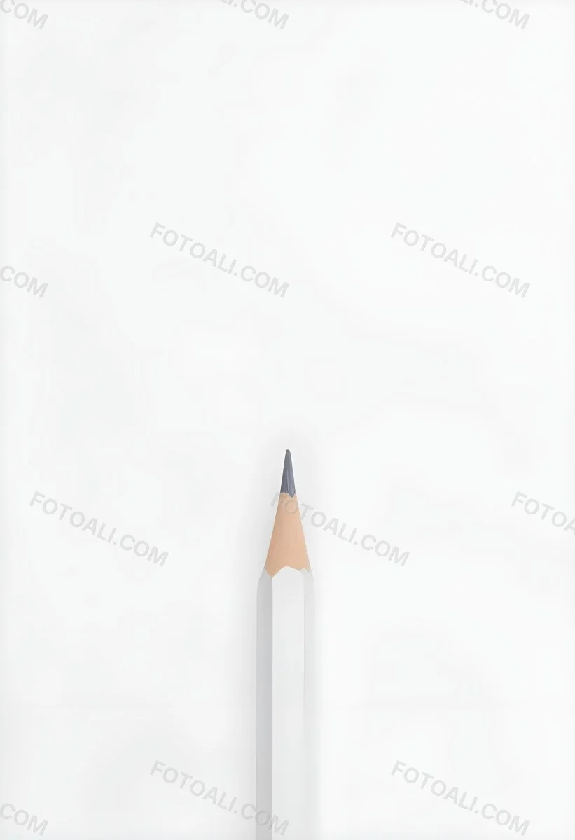 A Single White Pencil On A Plain White Background 4 7fa0