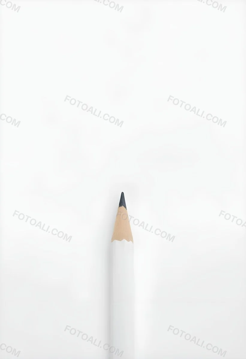 A Single White Pencil On A Plain White Background 5 Eabd
