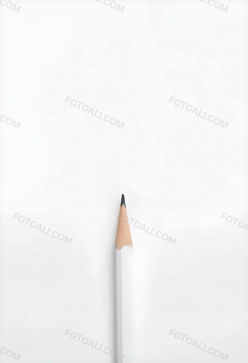 A Single White Pencil On A Plain White Background 6 2144