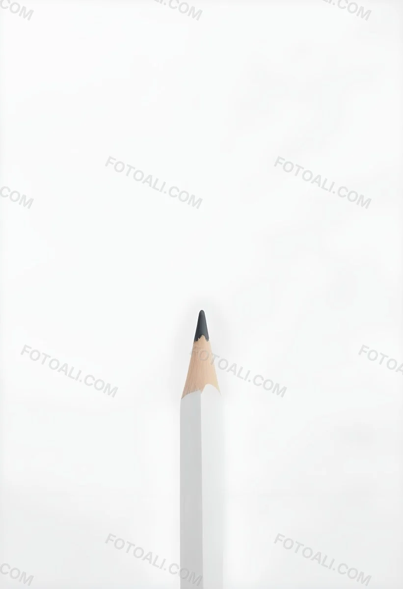 A Single White Pencil On A Plain White Background 7 7d58