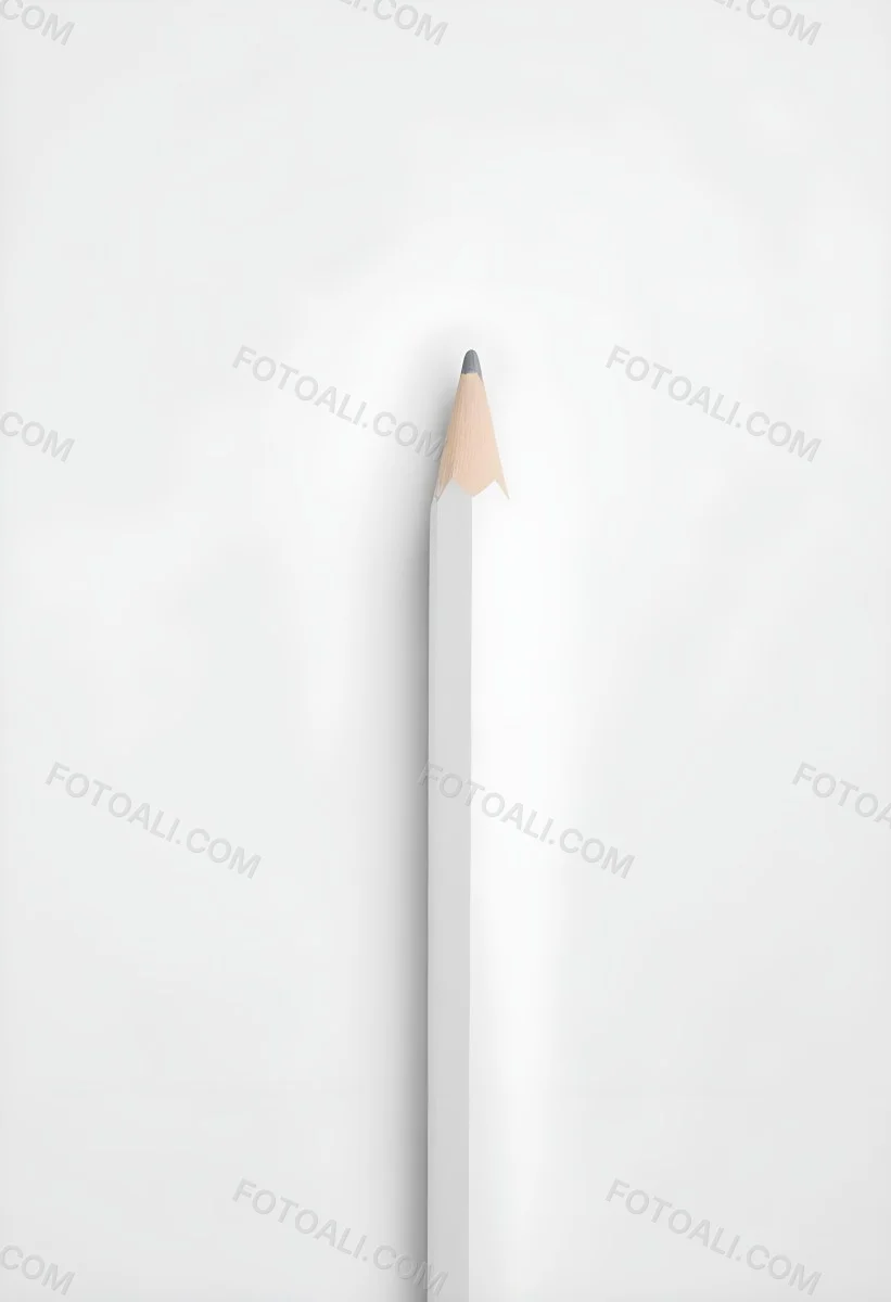 A Single White Pencil On A Plain White Background 9 5347