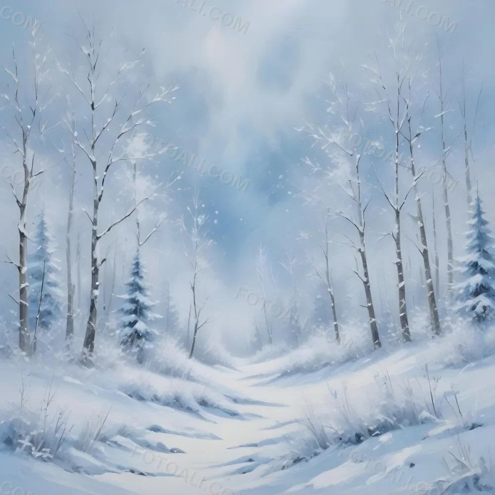 A Snowy Or Icy Background With A Light Blue Gray Color And A Slightly Textured Mottled Appearance Surrounded By A Forest Under A Bright Sunny Sky With Soft Falling Snowflakes 91 8c9a