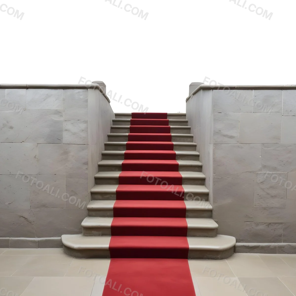 A Stone Staircase With A Red Carpet 10 F82f