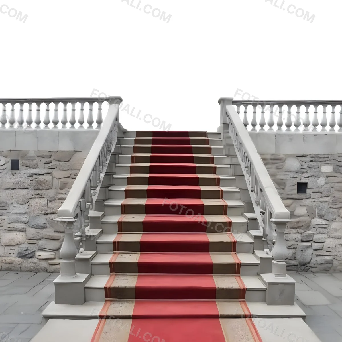 A Stone Staircase With A Red Carpet 16 D0ac