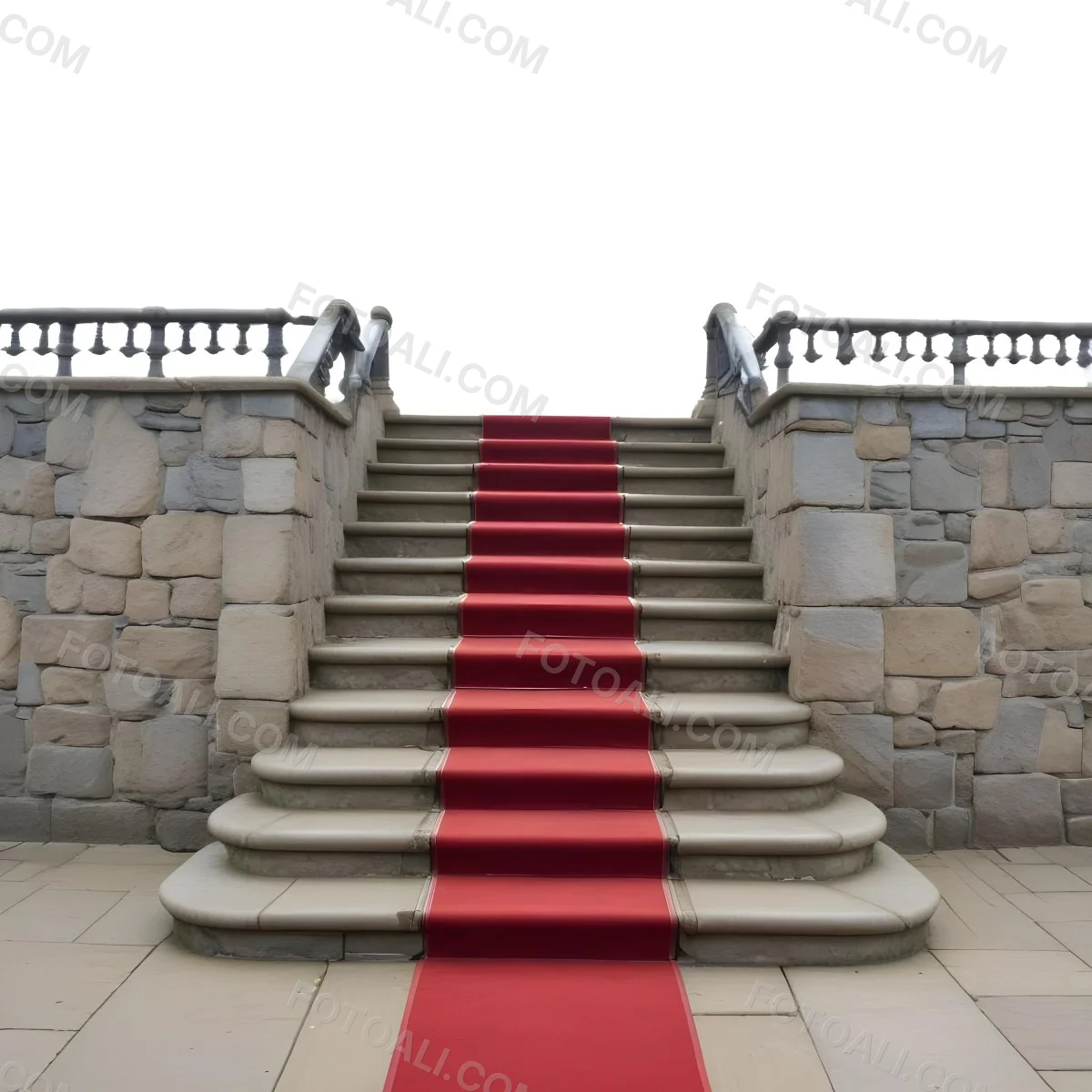 A Stone Staircase With A Red Carpet 6 5bb7