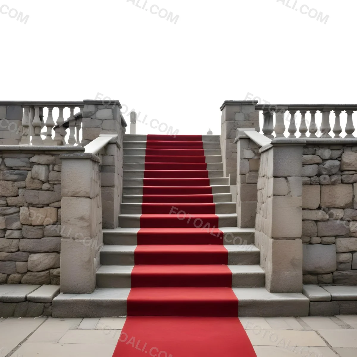 A Stone Staircase With A Red Carpet 8 4c4c