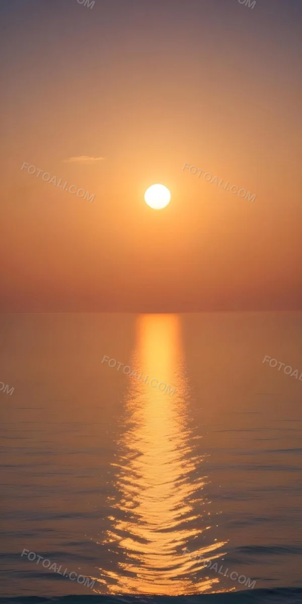 A Sunset Over The Ocean The Sky Is A Gradient Of Blue Orange And Yellow The Sun Is Setting On The Horizon 4 294f