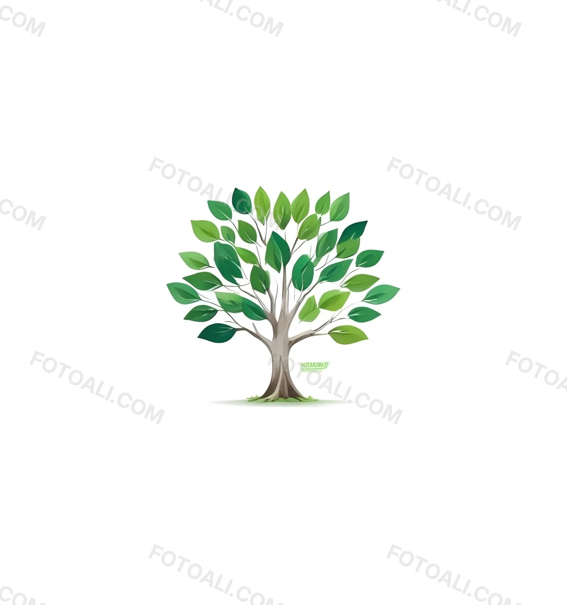 A Tree With Green Leaves And A White Trunk Isolated On A White Background Minimalist Design Nature Inspired Clean Lines Vibrant Colors Eco Friendly Concept 205 22fa