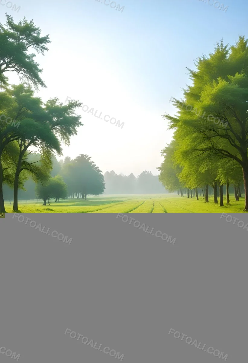 A Vibrant Green Field With Lush Grass Flanked By Tall Trees With Green Leaves Leading To A Bright Hazy Horizon In A Natural Environment 10 B26e