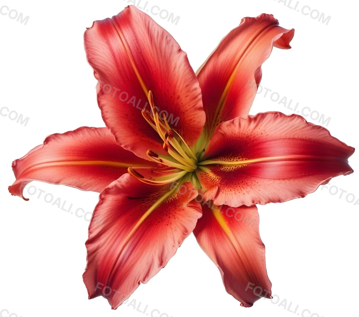 A Vibrant Red Lily With Delicate Petals Showcasing Intricate Details And Textures Set Against A Clean White Background Highlighting The Flower S Natural Beauty 25 1998