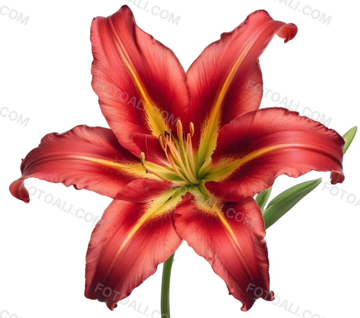 A Vibrant Red Lily With Delicate Petals Showcasing Intricate Details And Textures Set Against A Clean White Background Highlighting The Flower S Natural Beauty 35 34fe