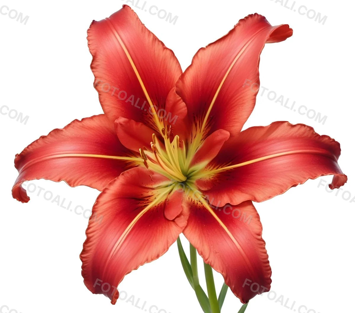 A Vibrant Red Lily With Delicate Petals Showcasing Intricate Details And Textures Set Against A Clean White Background Highlighting The Flower S Natural Beauty 5 75e9