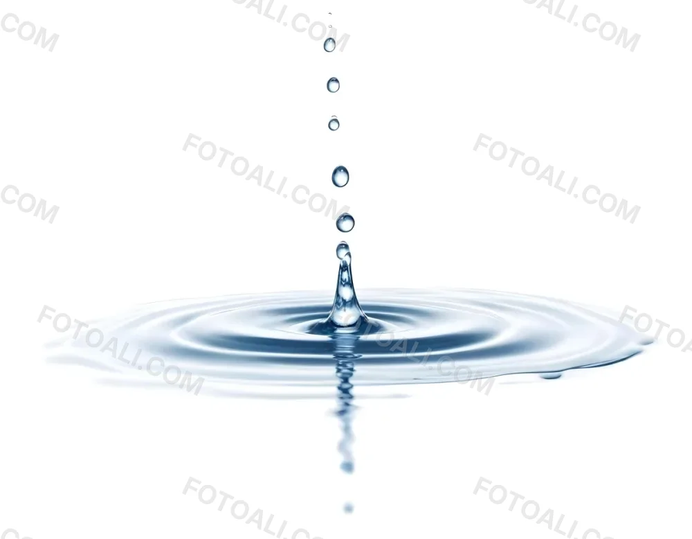 A Water Drop Falling Into A Body Of Water Creating Ripples Isolated On A White Background Studio Shot High Speed Photography 11 385a