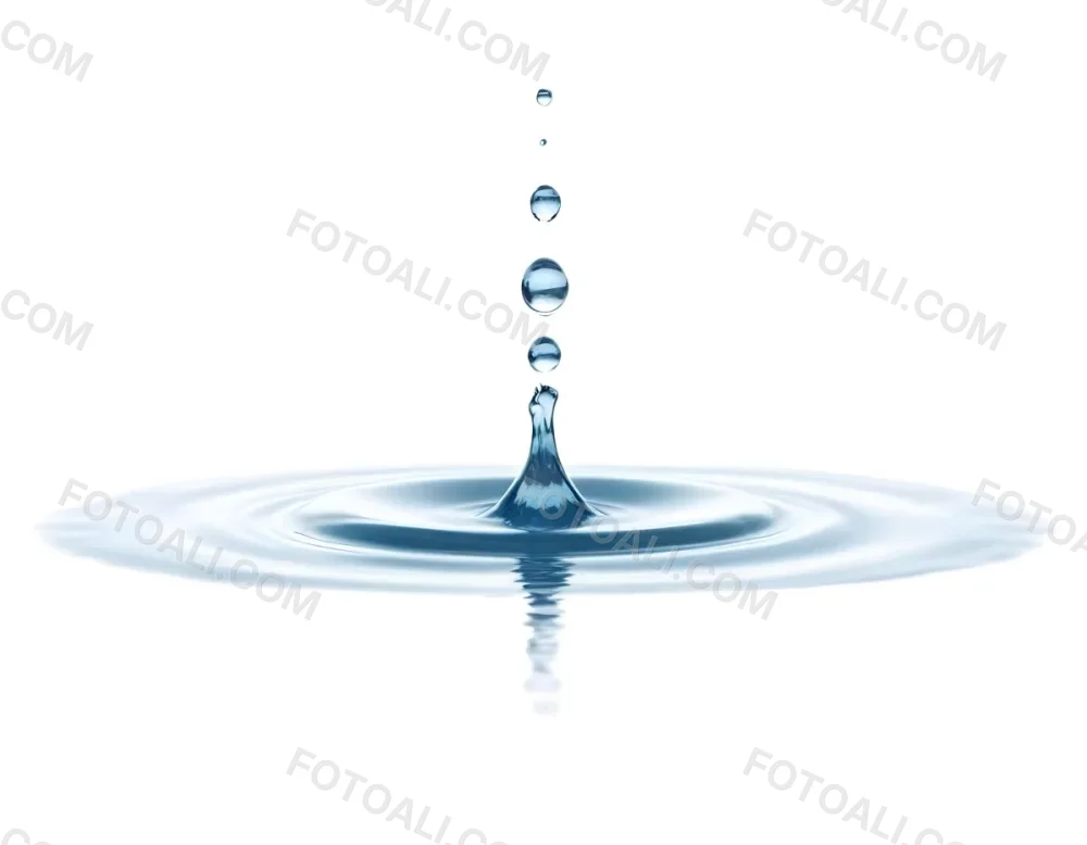 A Water Drop Falling Into A Body Of Water Creating Ripples Isolated On A White Background Studio Shot High Speed Photography 12 8027