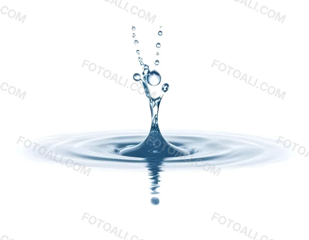 A Water Drop Falling Into A Body Of Water Creating Ripples Isolated On A White Background Studio Shot High Speed Photography 13 Cded
