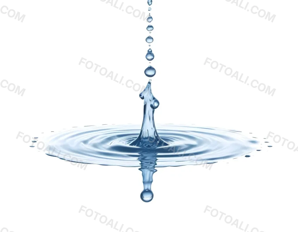 A Water Drop Falling Into A Body Of Water Creating Ripples Isolated On A White Background Studio Shot High Speed Photography 22 589e