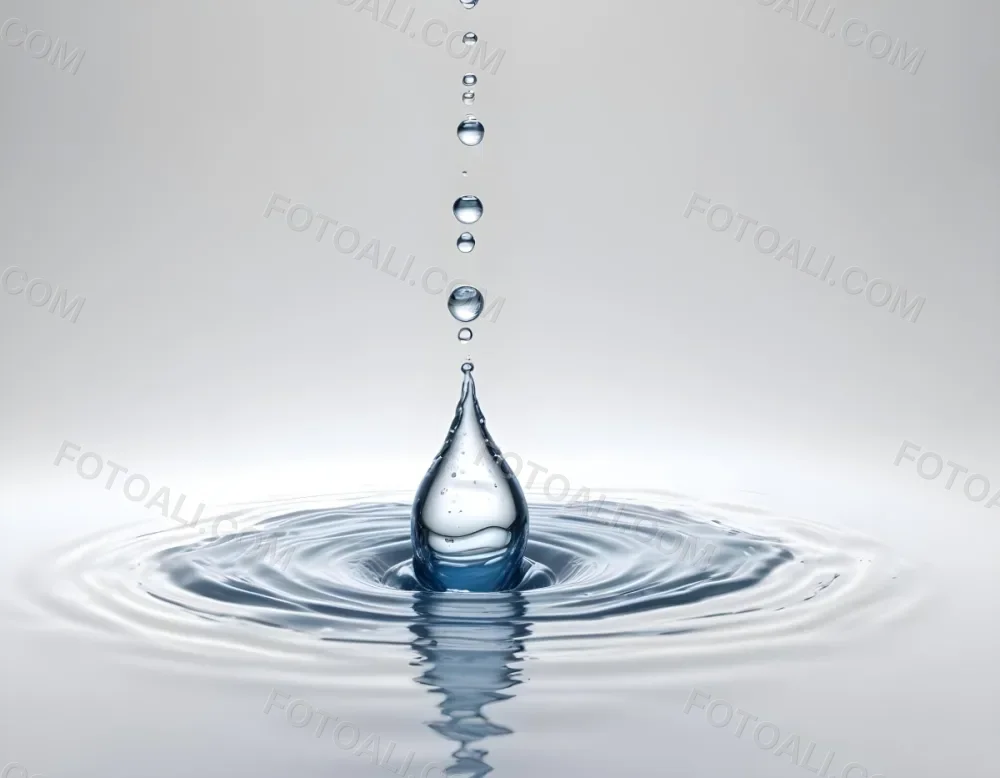 A Water Drop Falling Into A Body Of Water Creating Ripples Isolated On A White Background Studio Shot High Speed Photography 23 3877