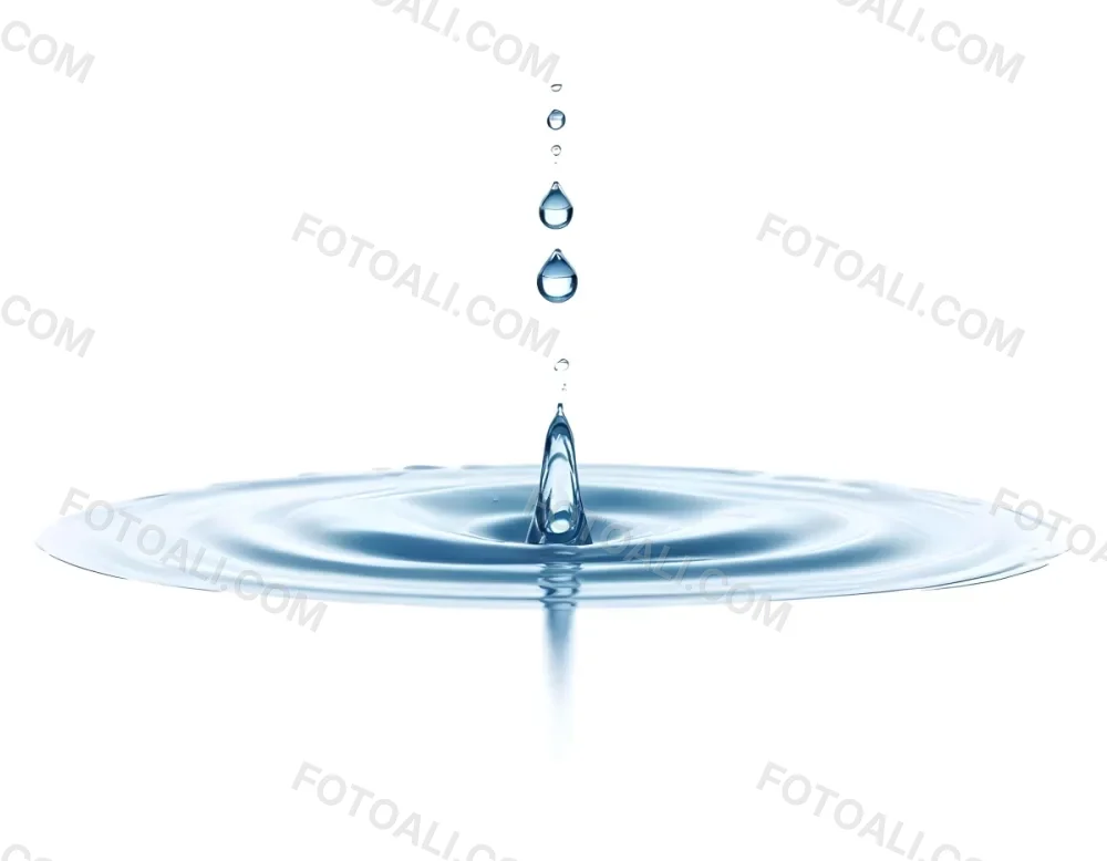 A Water Drop Falling Into A Body Of Water Creating Ripples Isolated On A White Background Studio Shot High Speed Photography 25 42a1