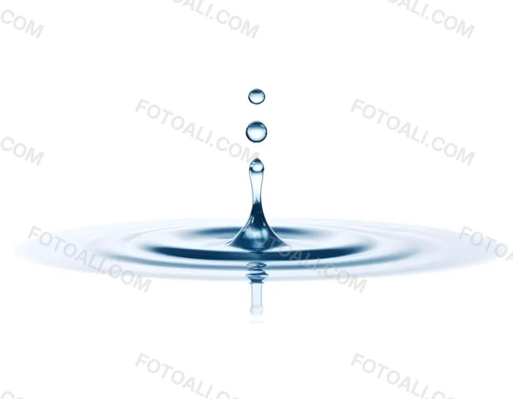 A Water Drop Falling Into A Body Of Water Creating Ripples Isolated On A White Background Studio Shot High Speed Photography 30 0422